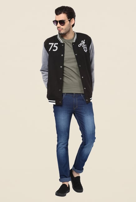 Yepme Louis Black & Grey Printed Jacket Yepme Louis Black & Grey Printed Jacket