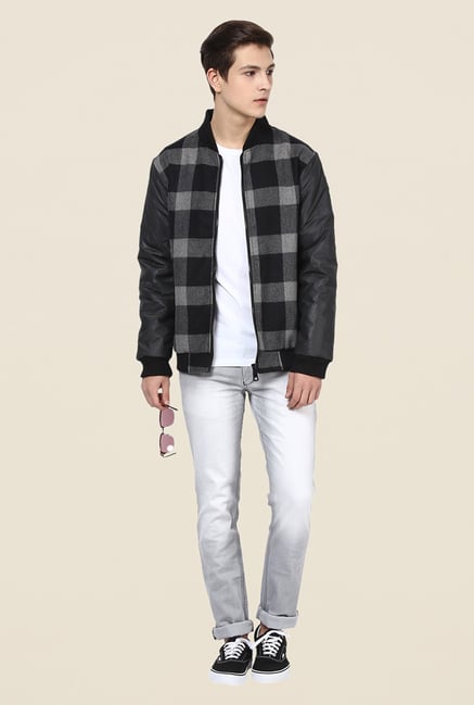 Yepme Stan Grey & Black Checked Jacket Yepme Stan Grey & Black Checked Jacket