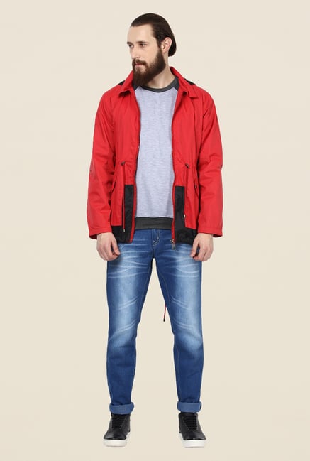 Yepme Hecter Red Hooded Jacket Yepme Hecter Red Hooded Jacket