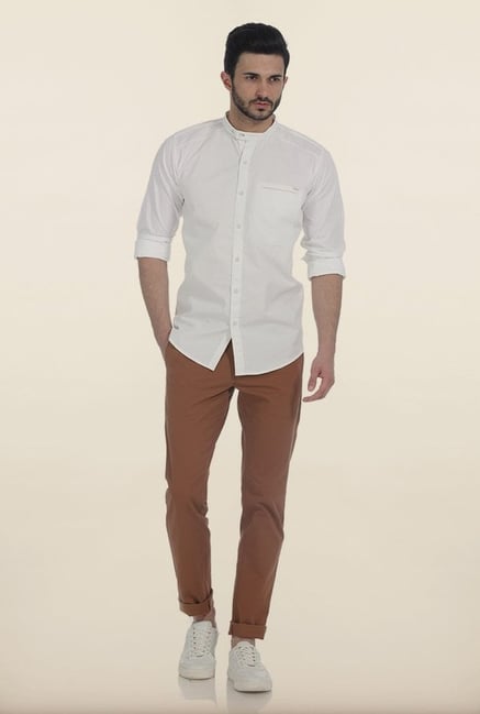 Basics Snow White Fine Twill Slim Fit Shirt Basics Snow White Fine Twill Slim Fit Shirt