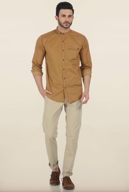 Basics Wood Thrush Fine Twill Slim Fit Shirt Basics Wood Thrush Fine Twill Slim Fit Shirt