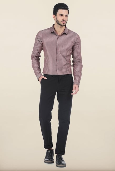 Basics Mustang Stripe Dobby Slim Fit Shirt Basics Mustang Stripe Dobby Slim Fit Shirt