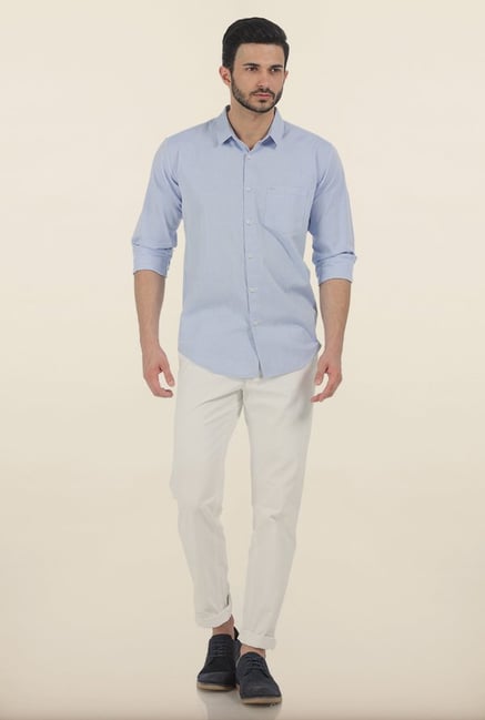 Basics Light Blue Heron Slim Fit Oxford Shirt Basics Light Blue Heron Slim Fit Oxford Shirt