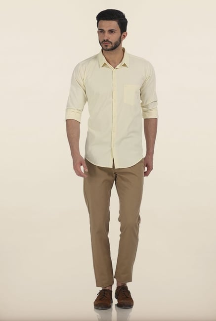 Basics Tender Yellow Slim Fit Oxford Shirt Basics Tender Yellow Slim Fit Oxford Shirt