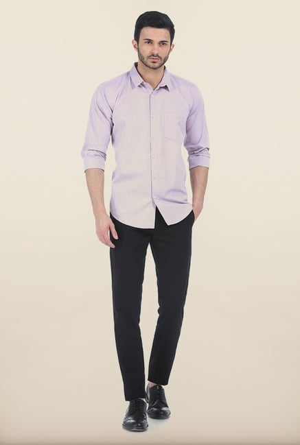 Basics Lavender Frost Oxford Slim Fit Shirt Basics Lavender Frost Oxford Slim Fit Shirt