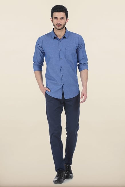 Basics Blue Slim Fit Oxford Shirt Basics Blue Slim Fit Oxford Shirt
