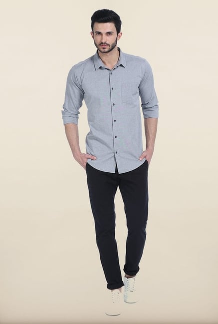 Basics Silver Scone Slim Fit Oxford Shirt Basics Silver Scone Slim Fit Oxford Shirt