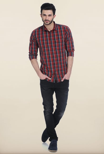 Basics Baked Apple Checked Slim Fit Shirt Basics Baked Apple Checked Slim Fit Shirt