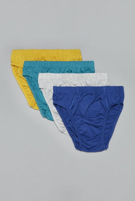 Westsport by Westside Grey, Blue, Yellow Briefs (Set Of 4) Westsport by Westside Grey, Blue, Yellow Briefs (Set Of 4)