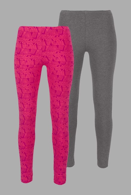 Doone Grey & Pink Printed Training Pants (Set Of 2) Doone Grey & Pink Printed Training Pants (Set Of 2)