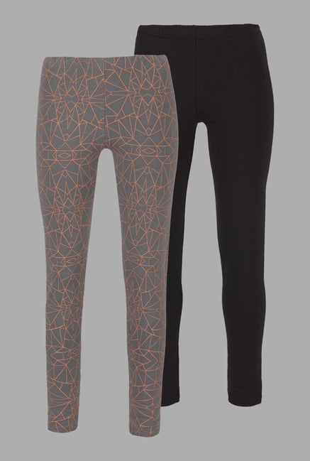 Doone Grey & Black Printed Training Pants (Set Of 2) Doone Grey & Black Printed Training Pants (Set Of 2)