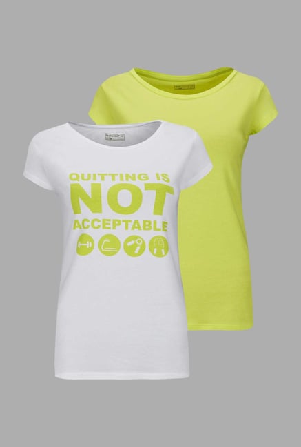 Doone Green & White Printed Training T Shirt (Set Of 2) Doone Green & White Printed Training T Shirt (Set Of 2)