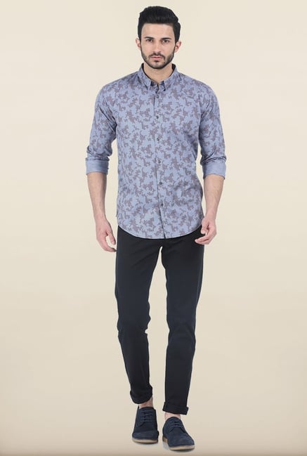 Basics Quicksilver Printed Twill Slim Fit Shirt Basics Quicksilver Printed Twill Slim Fit Shirt