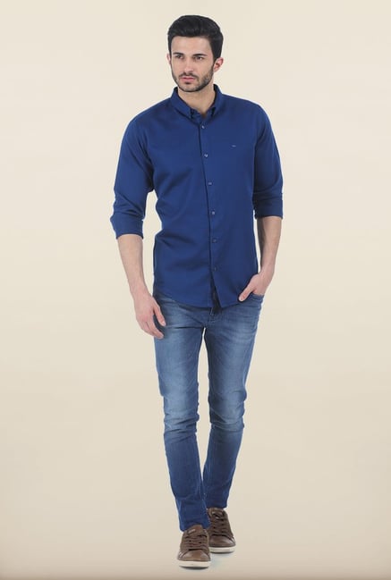 Basics Limoges Blue Slim Fit Shirt Basics Limoges Blue Slim Fit Shirt