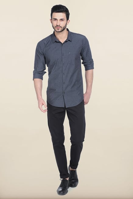 Basics Moonless Night Fila Fil Striped Slim Fit Shirt Basics Moonless Night Fila Fil Striped Slim Fit Shirt