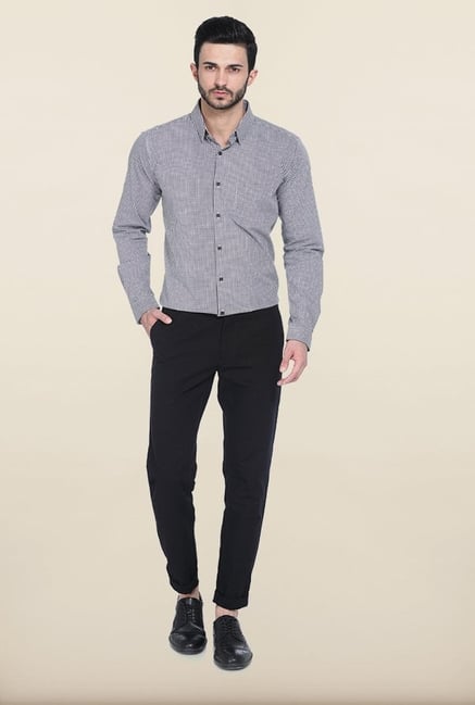 Basics Night Shadow Checked Slim Fit Shirt Basics Night Shadow Checked Slim Fit Shirt