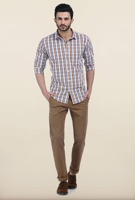 Basics Apple Butter Gingham Slim Fit Shirt Basics Apple Butter Gingham Slim Fit Shirt
