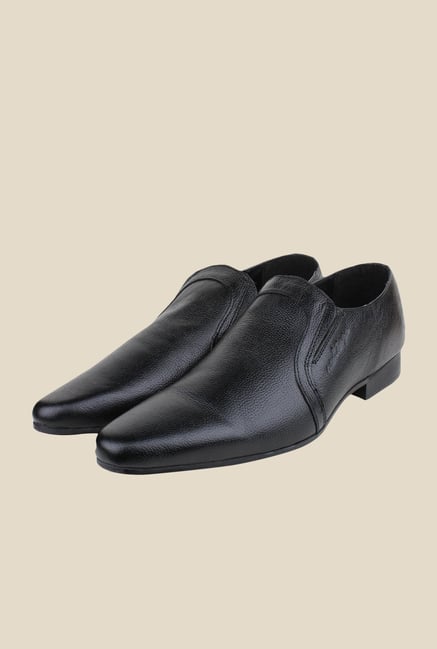 Red Tape Black Leather Slip-Ons Red Tape Black Leather Slip-Ons