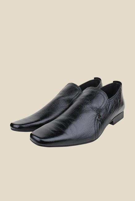 Red Tape Black Leather Slip-Ons Red Tape Black Leather Slip-Ons