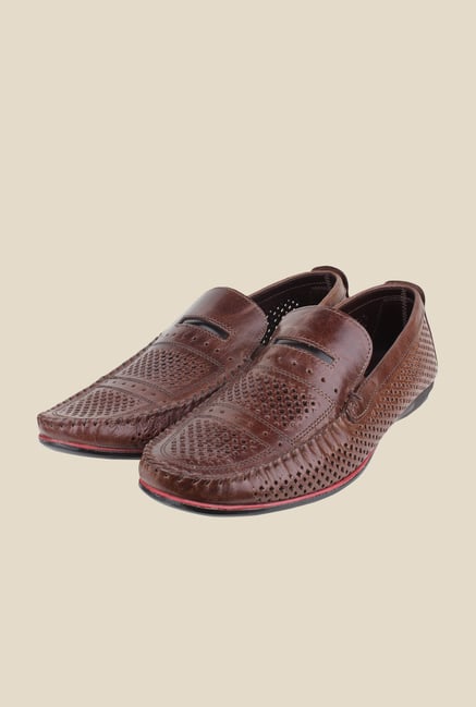 Red Tape Brown Leather Slip-Ons Red Tape Brown Leather Slip-Ons