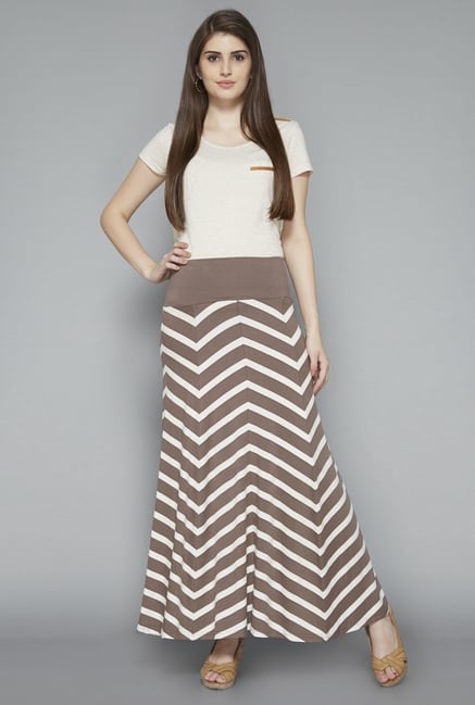 LOV by Westside Taupe Cecila Skirt LOV by Westside Taupe Cecila Skirt