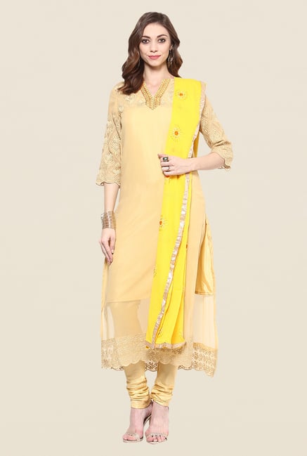 Yepme Thellis Beige Salwar Suit Set Yepme Thellis Beige Salwar Suit Set