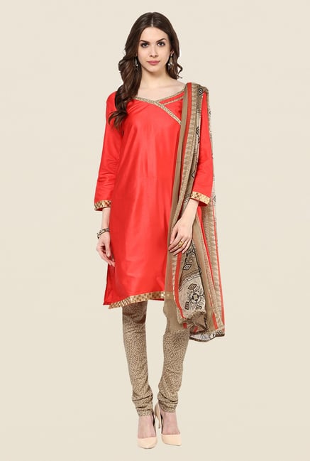 Yepme Phobie Coral & Beige Salwar Suit Set Yepme Phobie Coral & Beige Salwar Suit Set