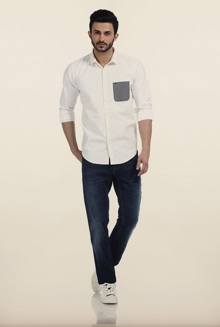 Basics Snow White Oxford Slim Fit Shirt Basics Snow White Oxford Slim Fit Shirt