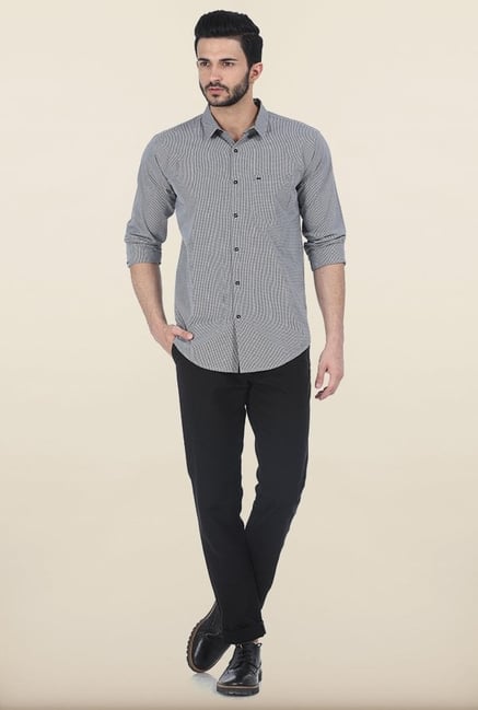 Basics Moonless Night Checked Slim Fit Shirt Basics Moonless Night Checked Slim Fit Shirt
