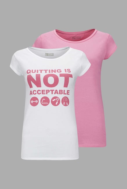 Doone Pink & White Printed Training T Shirt (Set Of 2) Doone Pink & White Printed Training T Shirt (Set Of 2)