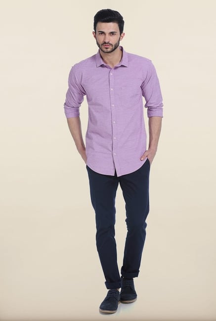 Basics Sheer Lilac Peached Fila fil Slim Fit Shirt Basics Sheer Lilac Peached Fila fil Slim Fit Shirt