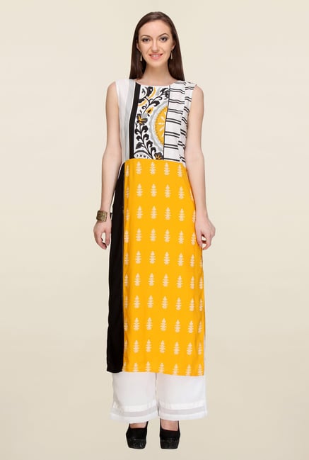 W Yellow Printed Kurta W Yellow Printed Kurta