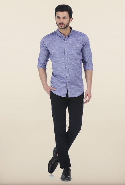 Basics Cosmic Sky Chambray Slim Fit Shirt Basics Cosmic Sky Chambray Slim Fit Shirt