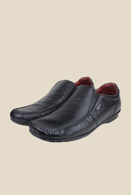 Red Tape Black Leather Slip-Ons Red Tape Black Leather Slip-Ons