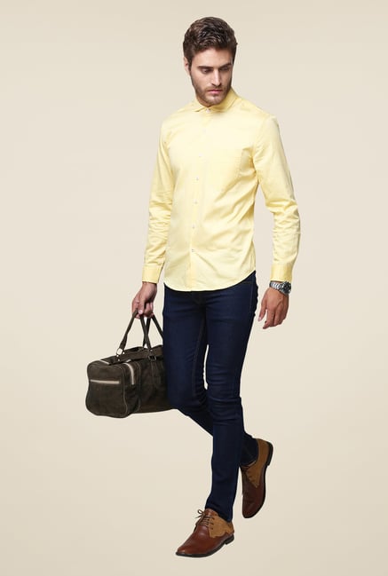 Yepme Yellow Ashten Solid Shirt Yepme Yellow Ashten Solid Shirt