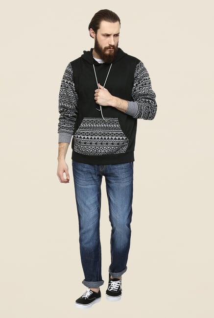 Yepme Robin Black Printed Hoodie Yepme Robin Black Printed Hoodie