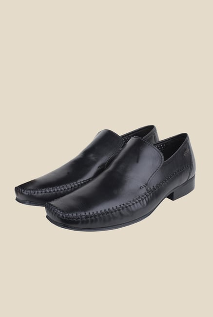 Red Tape Black Leather Slip-Ons Red Tape Black Leather Slip-Ons