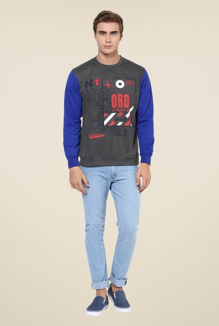 Yepme Freddy Grey & Blue Graphic Print Sweatshirt Yepme Freddy Grey & Blue Graphic Print Sweatshirt