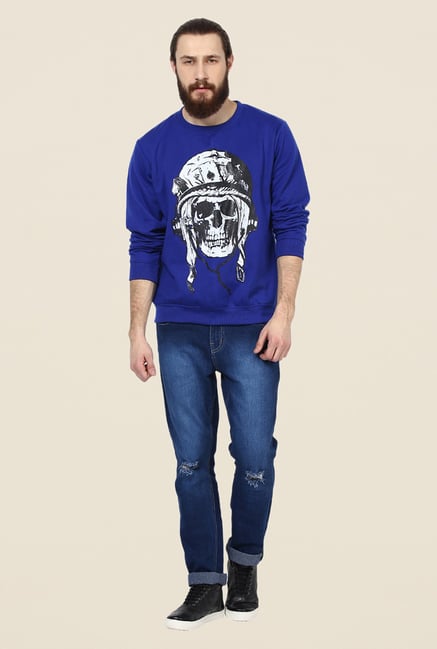 Yepme Fredd Blue Graphic Print Sweatshirt Yepme Fredd Blue Graphic Print Sweatshirt