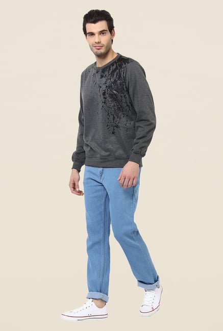 Yepme Daniel Grey Printed Sweatshirt Yepme Daniel Grey Printed Sweatshirt