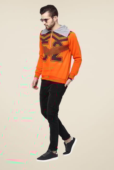 Yepme Orange Graphic Print Sweatshirt Yepme Orange Graphic Print Sweatshirt