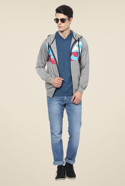 Yepme Grey Printed Hoodie Yepme Grey Printed Hoodie