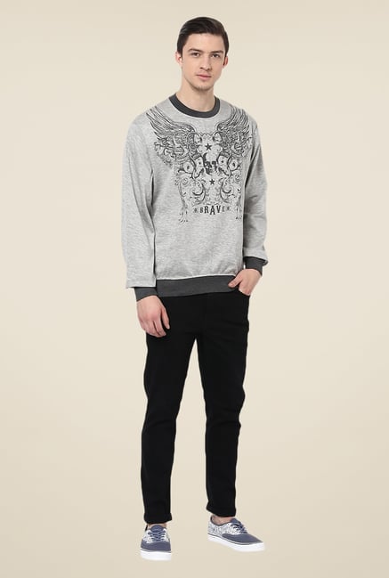 Yepme Grey Printed Sweatshirt Yepme Grey Printed Sweatshirt