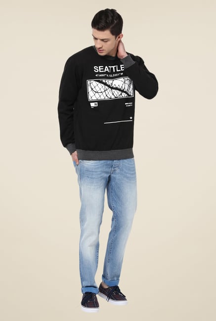 Yepme Black Printed Sweatshirt Yepme Black Printed Sweatshirt