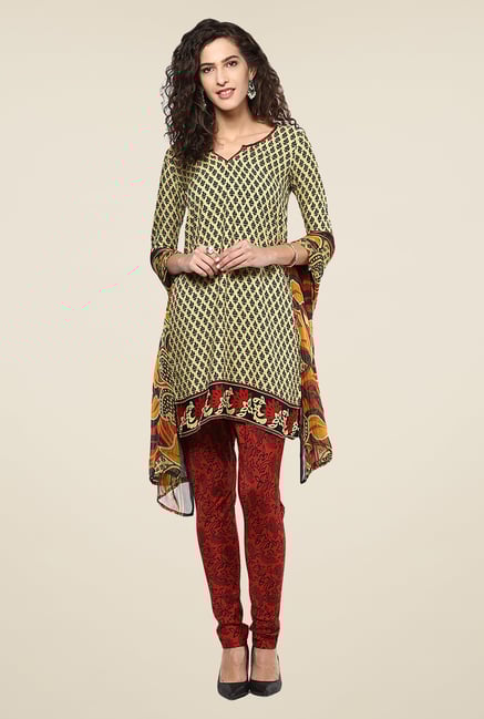 Yepme Densy Yellow & Rust Salwar Suit Set Yepme Densy Yellow & Rust Salwar Suit Set