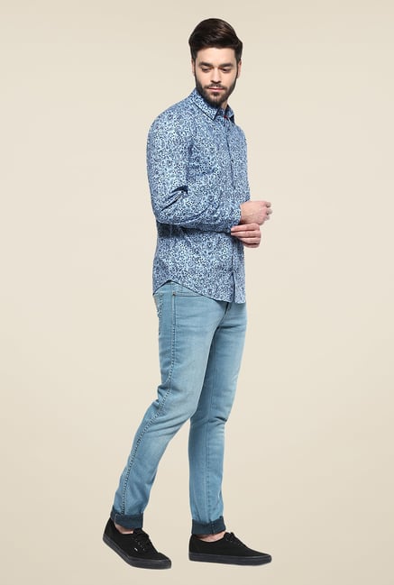 Yepme Blue Davin Printed Party Shirt Yepme Blue Davin Printed Party Shirt