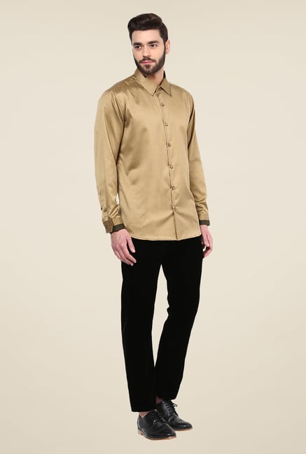 Yepme Brown Bert Printed Party Shirt Yepme Brown Bert Printed Party Shirt