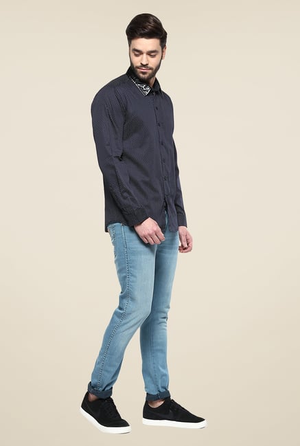 Yepme Navy Morris Printed Party Shirt Yepme Navy Morris Printed Party Shirt