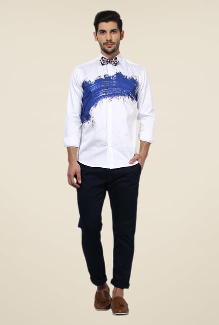 Yepme White Printed Afro Party Shirt Yepme White Printed Afro Party Shirt