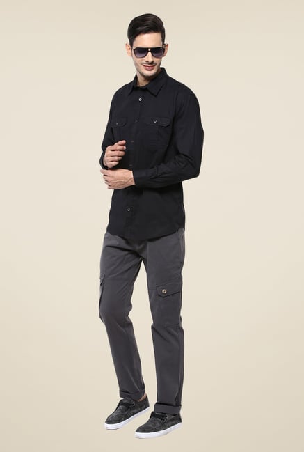 Yepme Black Dominique Premium Cargo Shirt Yepme Black Dominique Premium Cargo Shirt